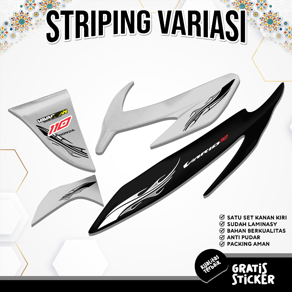 STRIPING STICKER MOTOR HONDA VARIO CARBU 110 OLD