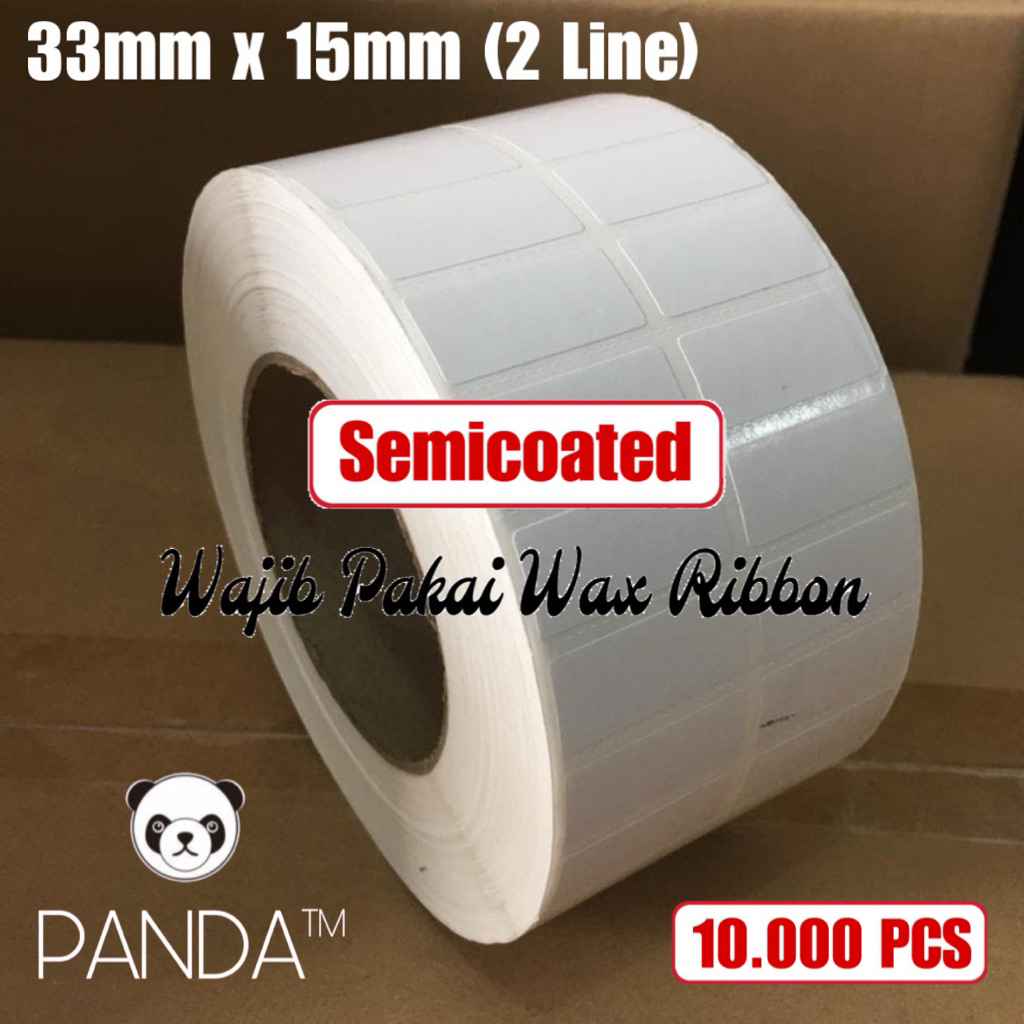 

Label Sticker Barcode 33x15mm Semicoated (2 Lines isi 10000Pcs)Core 3