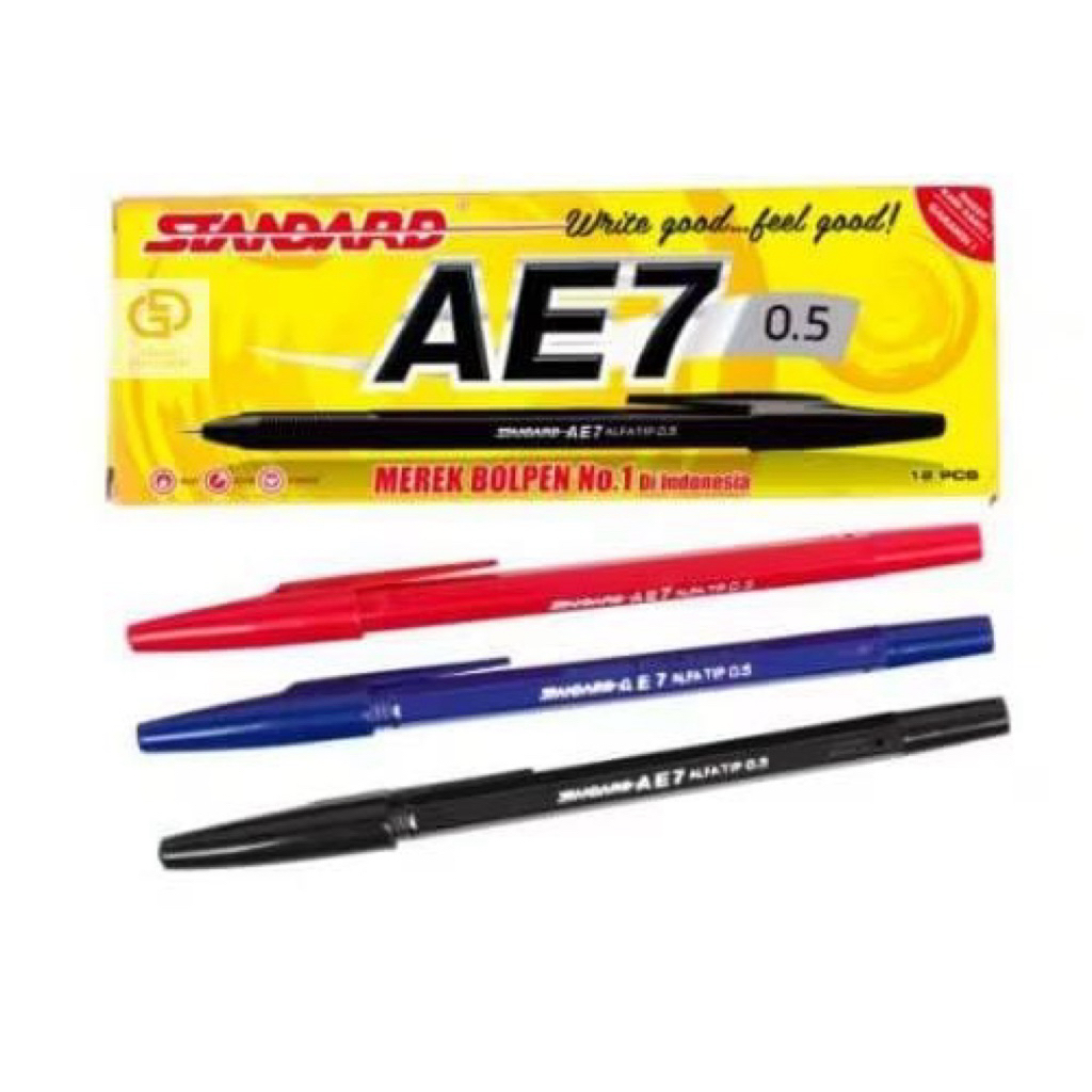 

PULPEN / PEN STANDART AE7 0,5MM WARNA HITAM BIRU MERAH