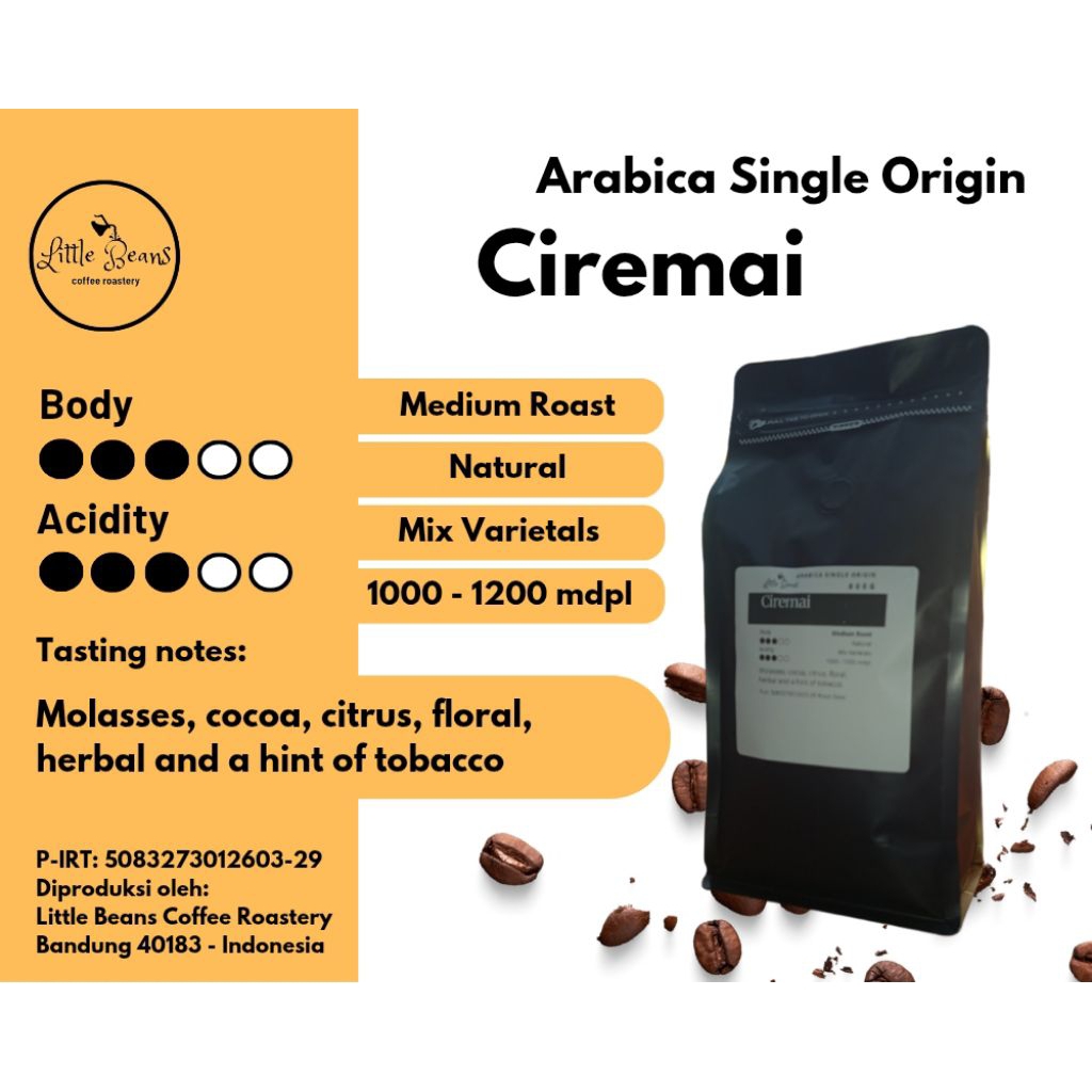 

Kopi Arabica/Arabika Gn. Ciremai 800gr/400gr/200gr Biji/Bubuk