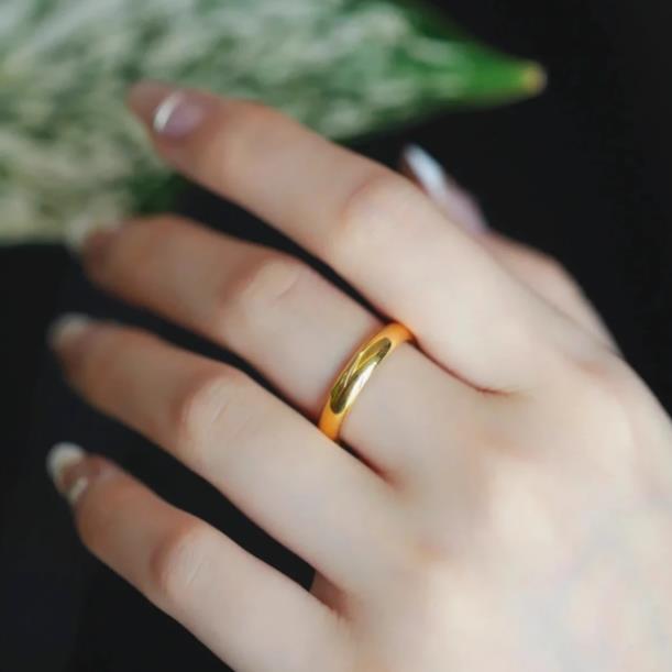 【17K / 750 emas asli / kadar 】Cincin Cahaya Kuno