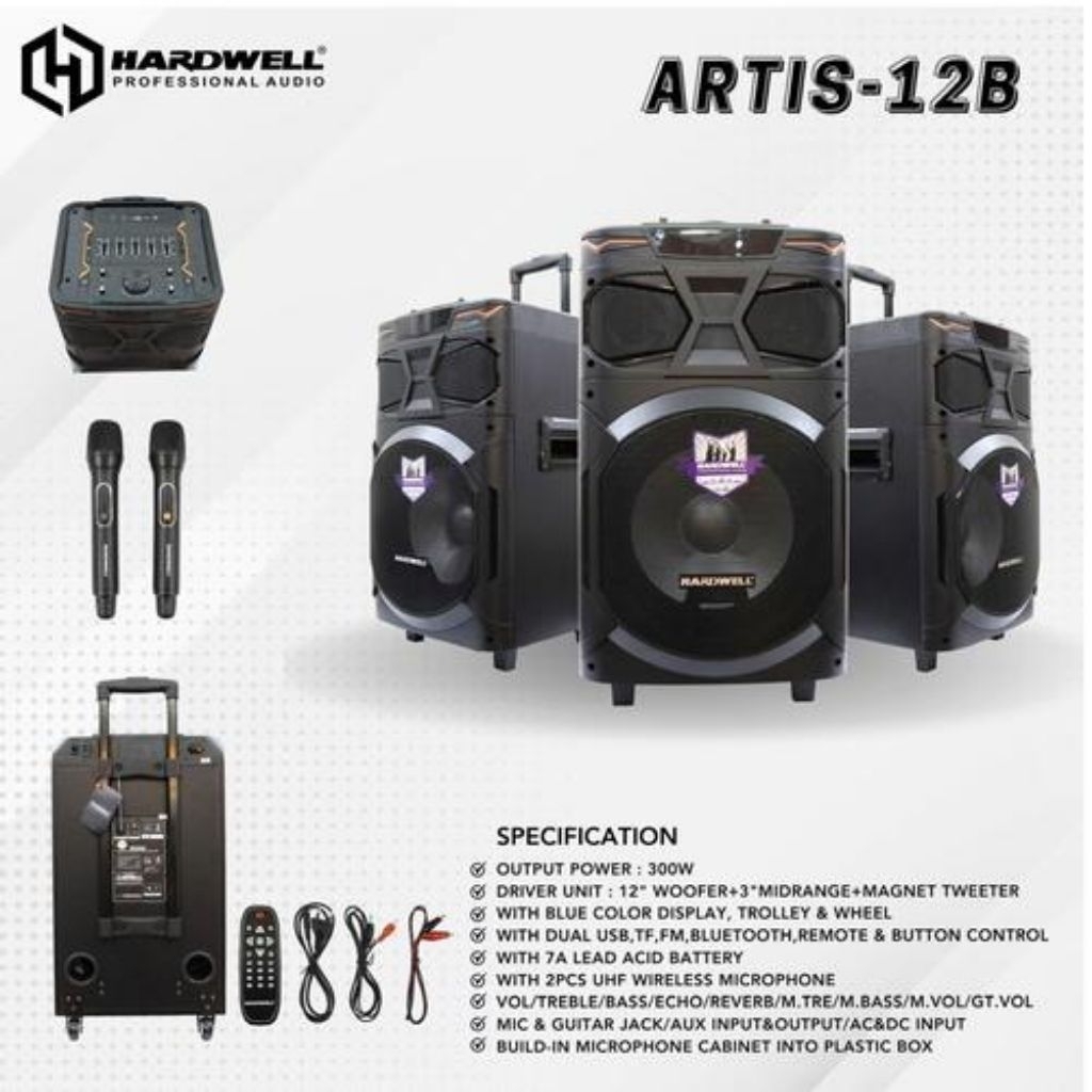 speaker portable hardwell artis 12 b original speaker hardwell