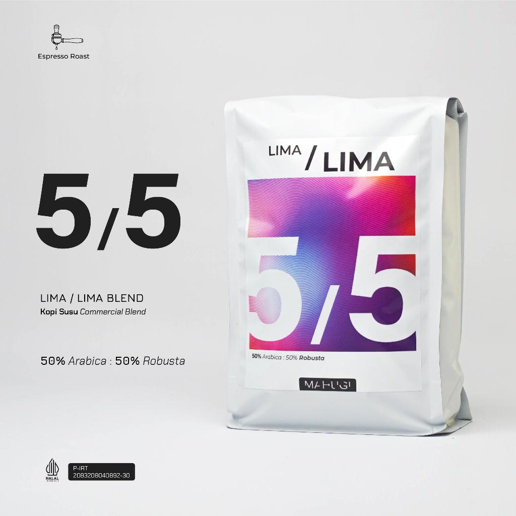 

Mahugi Coffee Lima Lima 50 50 Espresso - Es Kopi Susu Blend - Biji Kopi Arabika Robusta