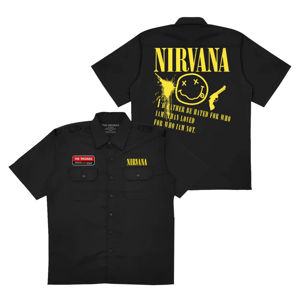 The Wasnas Workshirt Hitam Nirvana Pdh bahan american drill
