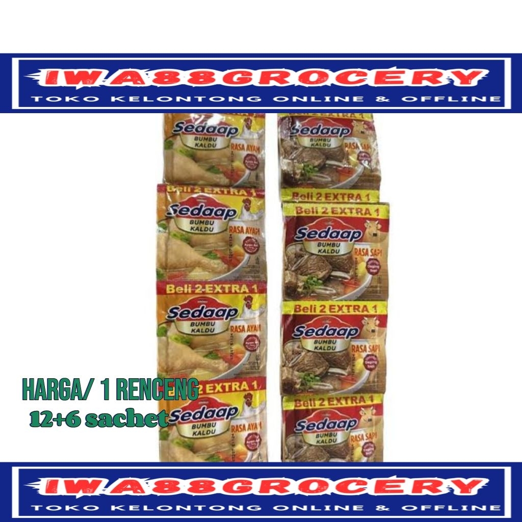 

Sedaap bumbu kaldu penyedap rasa 1 renceng