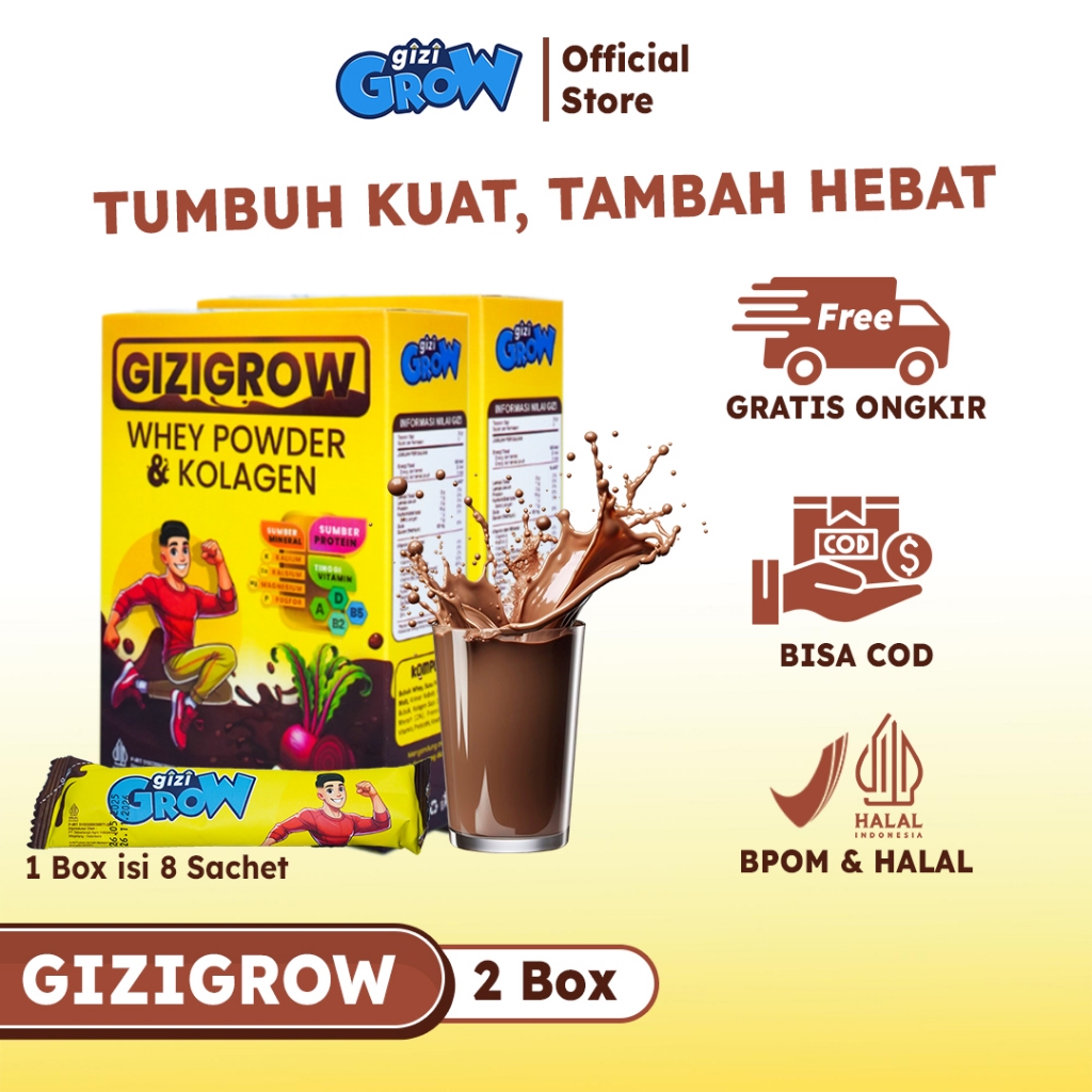

GIZIGROW Paket 2 Box Susu Peninggi Badan dan Menjaga Kesehatan Otot