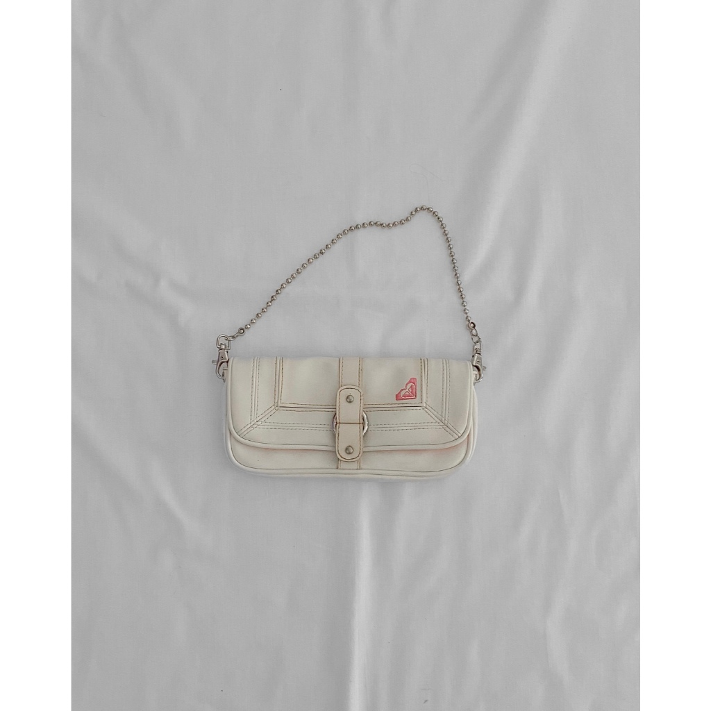 white roxy y2k shoulder bag