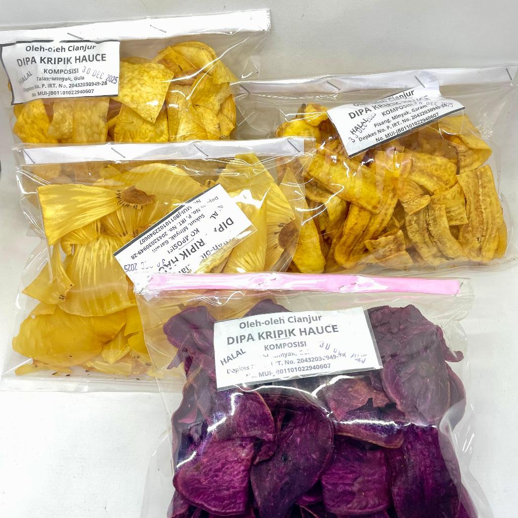 

DIPA KRIPIK HAUCE Keripik Sukun - Pisang - Ubi Ungu - Talas 150 gram - 200 gram