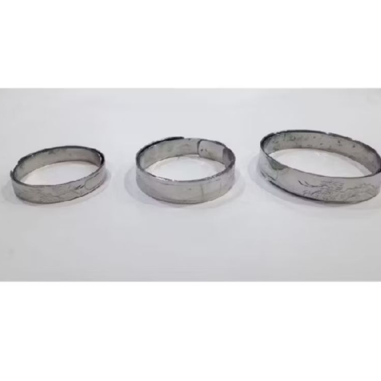 GELANG UKIR BESI PUTIH ASLI GELANG BESI TITANIUM ANTI KARAT