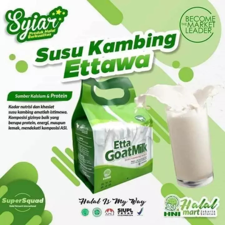 

Etta Goat Milk Susu Kambing Etawa Bubuk Asli Original HNI Hpai 250 Gram