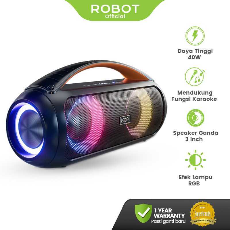 ROBOT Karaoke Speaker RGB Light Driver Ganda Wireless Microphone 40W IPX5  Bluetooth 5.3 RB600 Origi