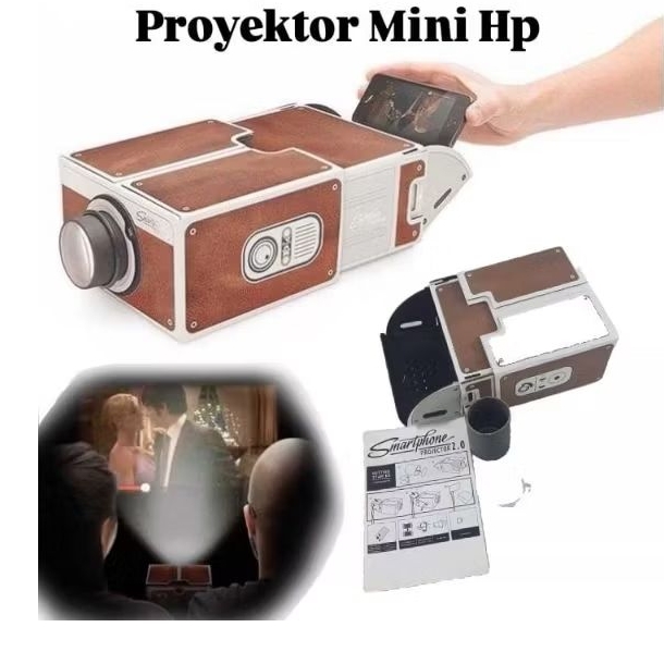 Proyektor Smartphone Portabel Proyektor Handphone Portabel Cardboard 2.0