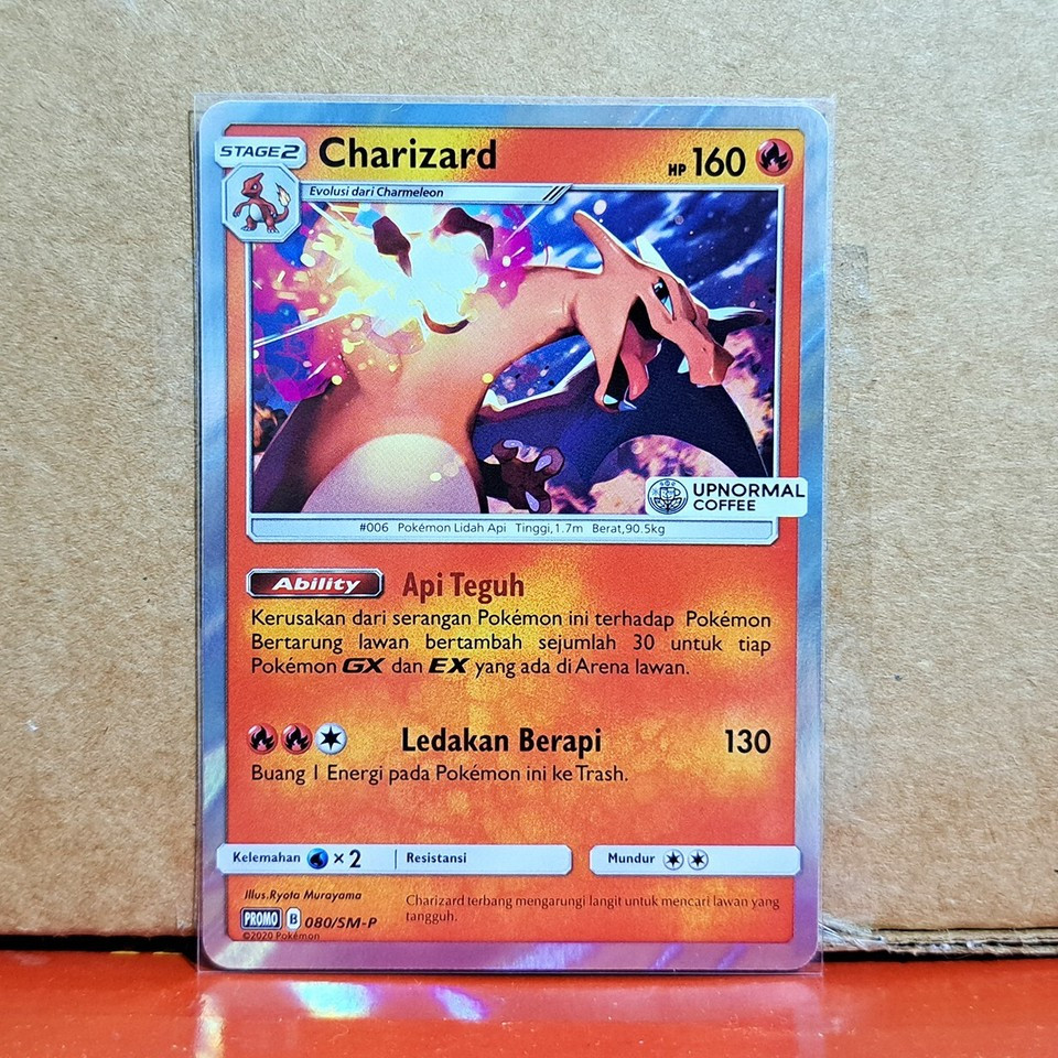 Charizard 080/SM-P Exclusive Upnormal Coffee Promo Foil Pokemon TCG Card Indonesia Original
