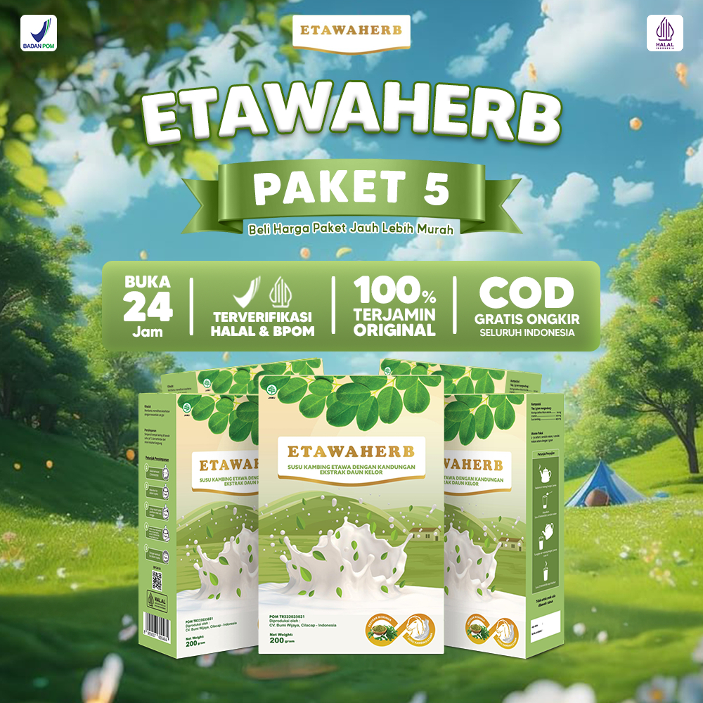 

Etawaherb Paket 5 Box Susu Kambing Etawa No 1 Indonesia Kontrol Darah Tinggi Hipertensi