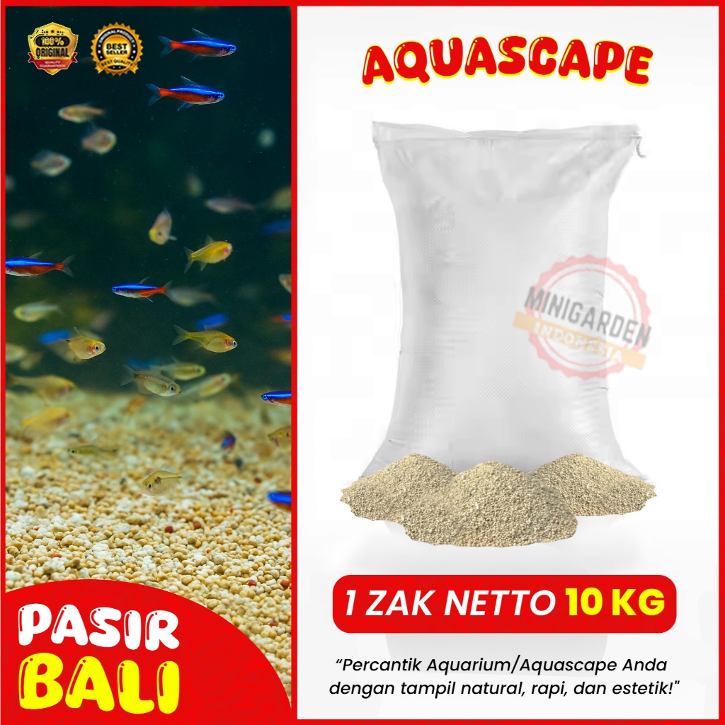 PASIR BALI ZAK KARUNG 10 KG media dasar aquarium aquascape pasir putih pantai
