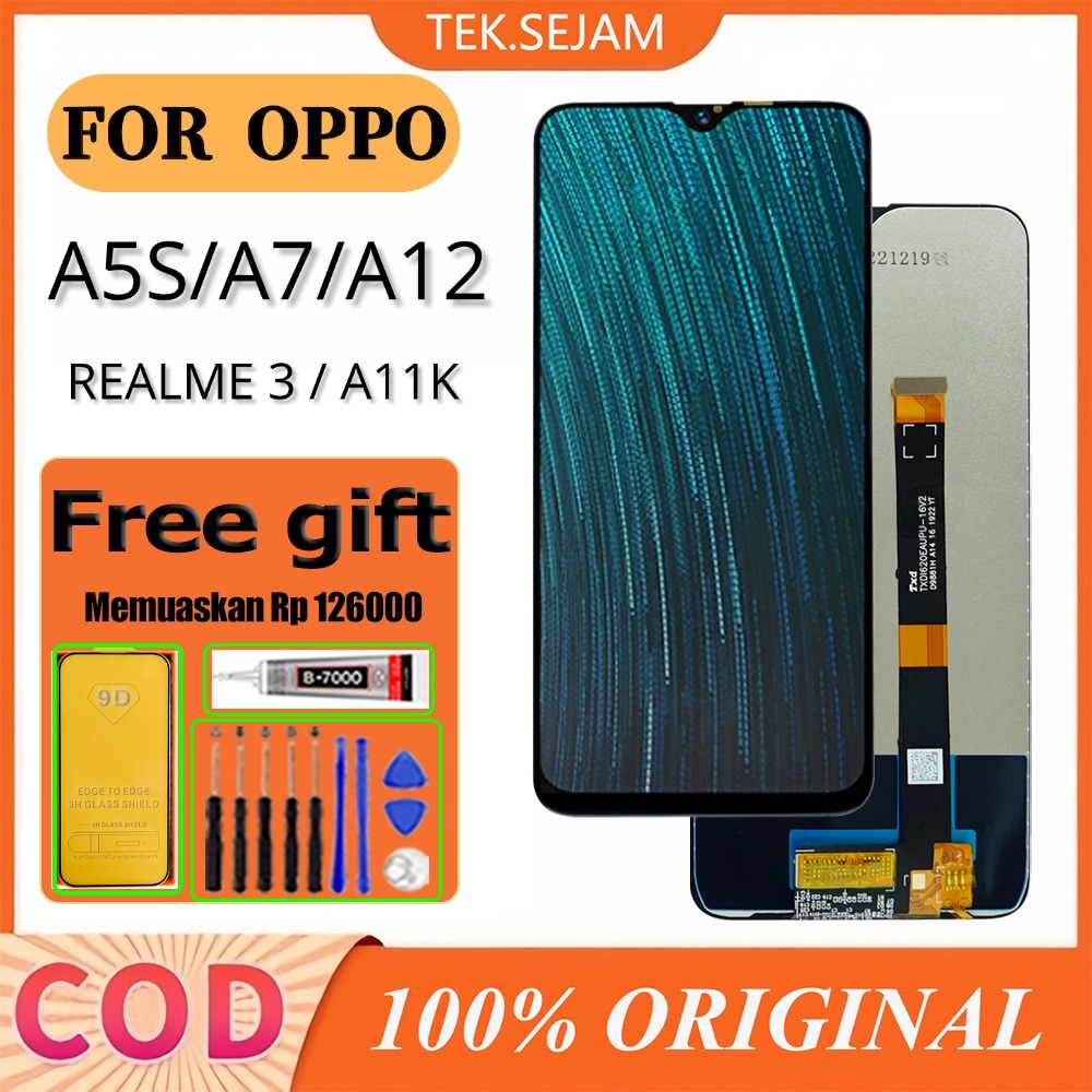 【ORIGINAL100%】ORIGINAL LCD OPPO A5S /  LCD OPPO A5S A7 A12 A11K Realme3/3I ORIGINAL FULLSET TOUCHSCR