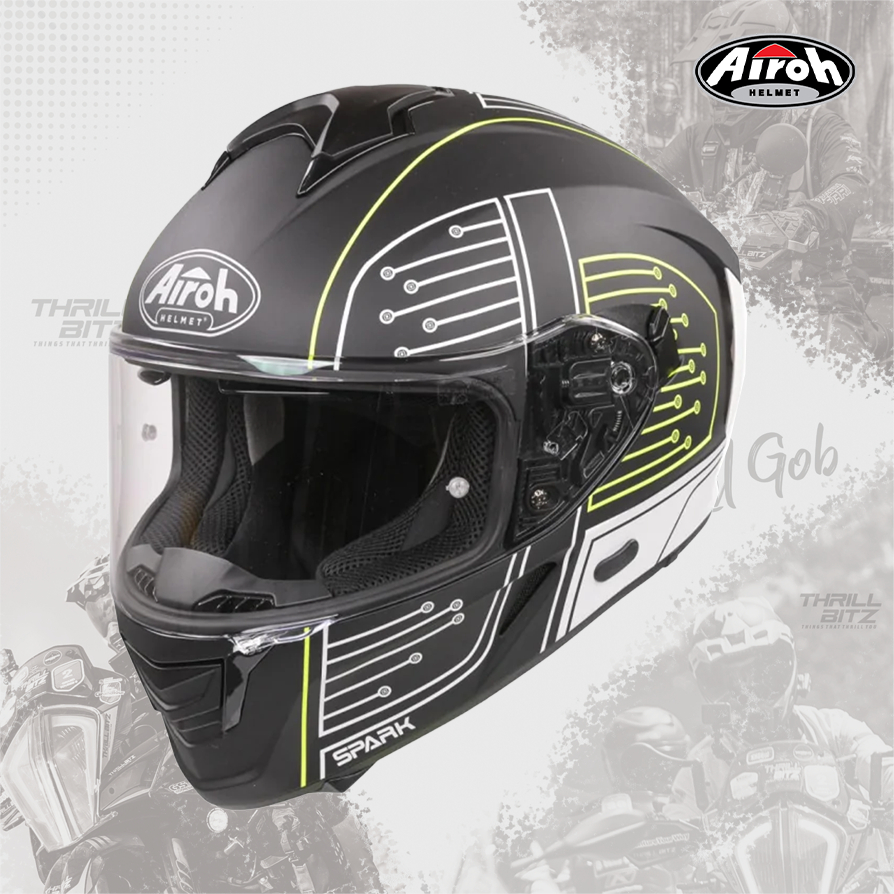 Helm Airoh Spark Helmet - Circuit Black Matt