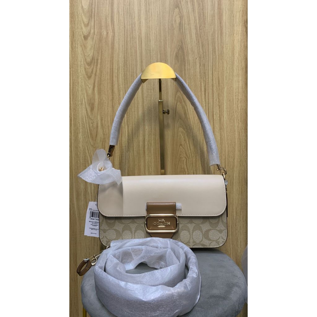 Tas Coach Morgan Shoulder Bag sign Light Khaki/Khaki Multi New