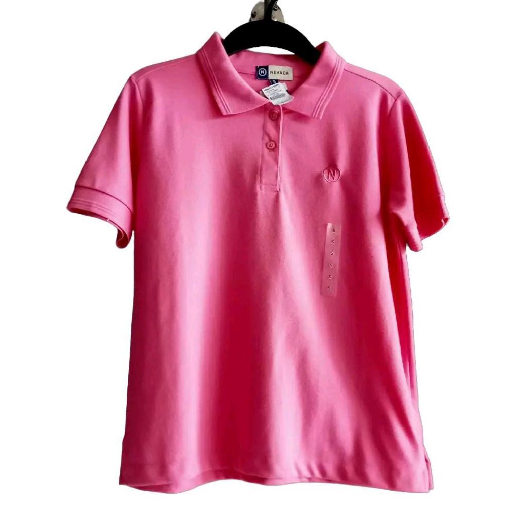 Nevada Plain Look Kaos Kerah Lengan Pendek Wanita