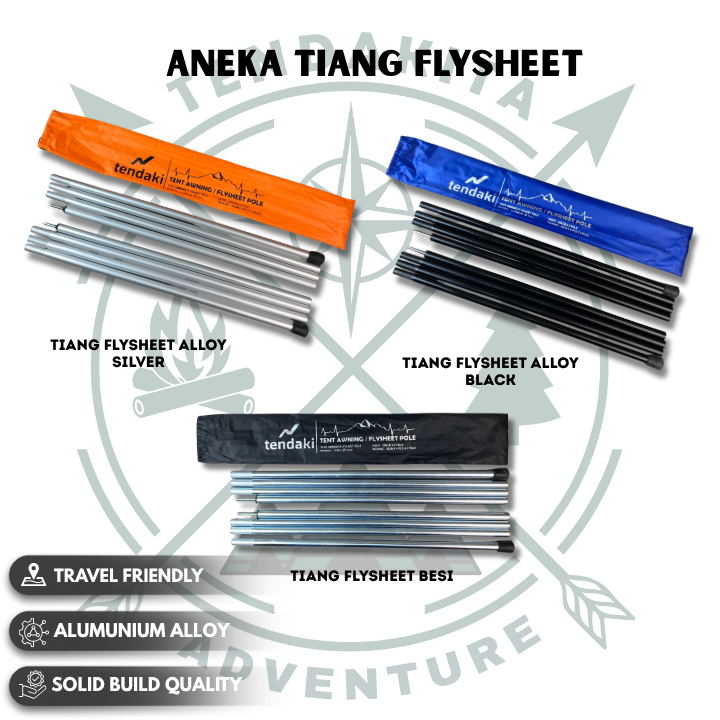TIANG FLYSHEET TENDAKI 2PCS TIANG TENDA | TIANG FLYSHEET TRACKLINE / TIANG FLYSHEET STEEL