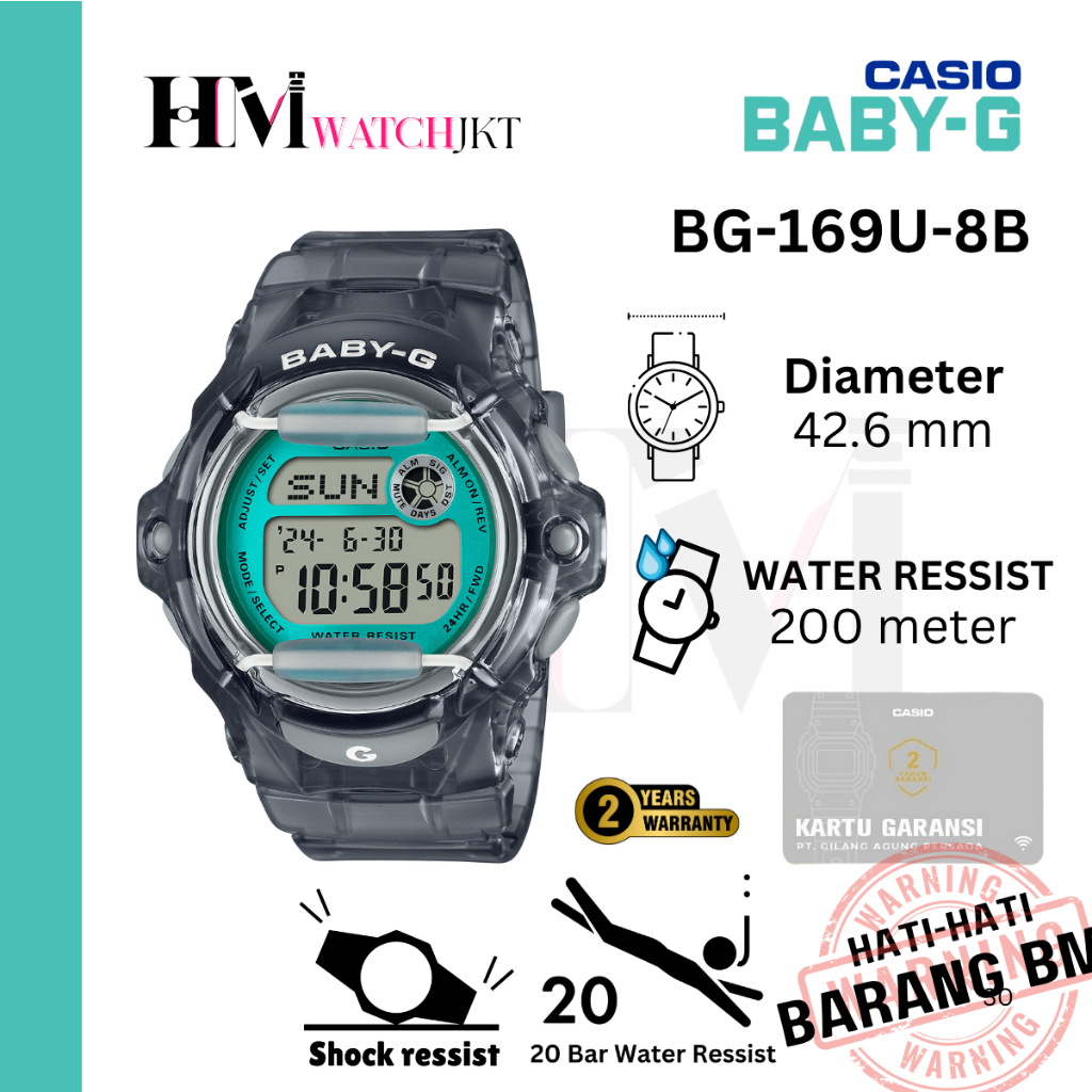 CASIO BABY-G BG-169U-8BDR Jam Tangan Wanita Original Digital Sport Antiair BG-169U-8B