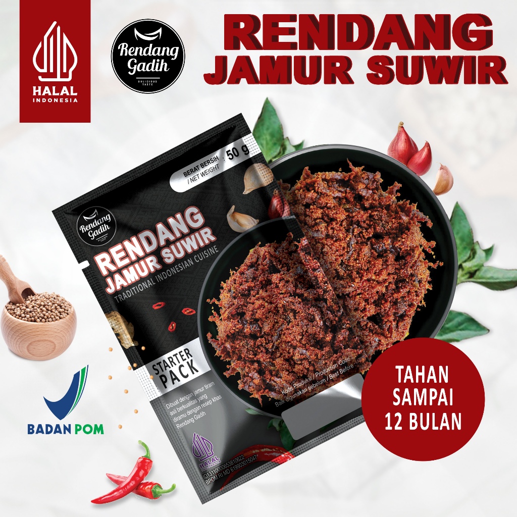

Rendang Gadih - Starter Pack Rendang Jamur Suwir 50 g