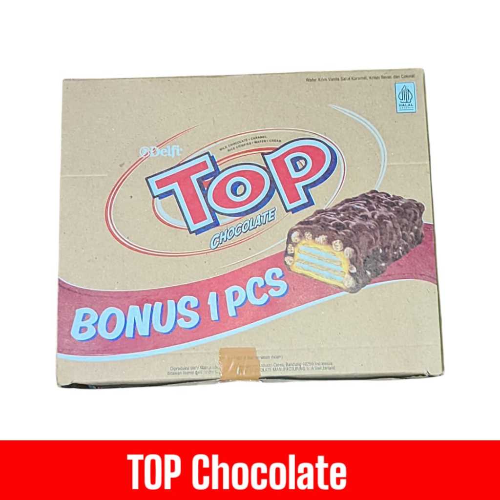 

Delfi Top Wafer Chocolate Snack Box Isi 12 Bungkus