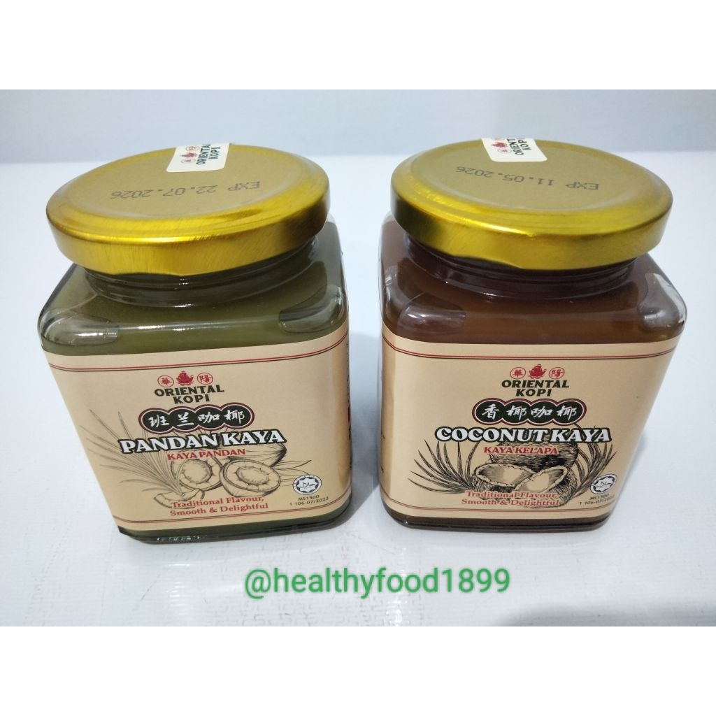 

ORIENTAL KOPI Pandan Kaya & Coconut Kaya 270g – Selai Tradisional Rasa Lembut & Lezat