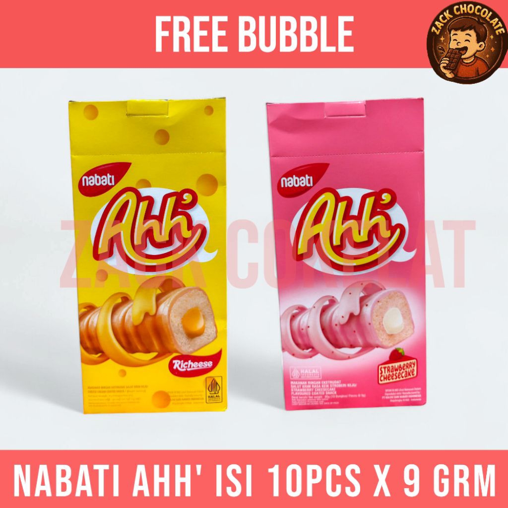 

Nabati Ahh Wafer Coklat 10pcs x 9g – Snack Lezat & Renyah