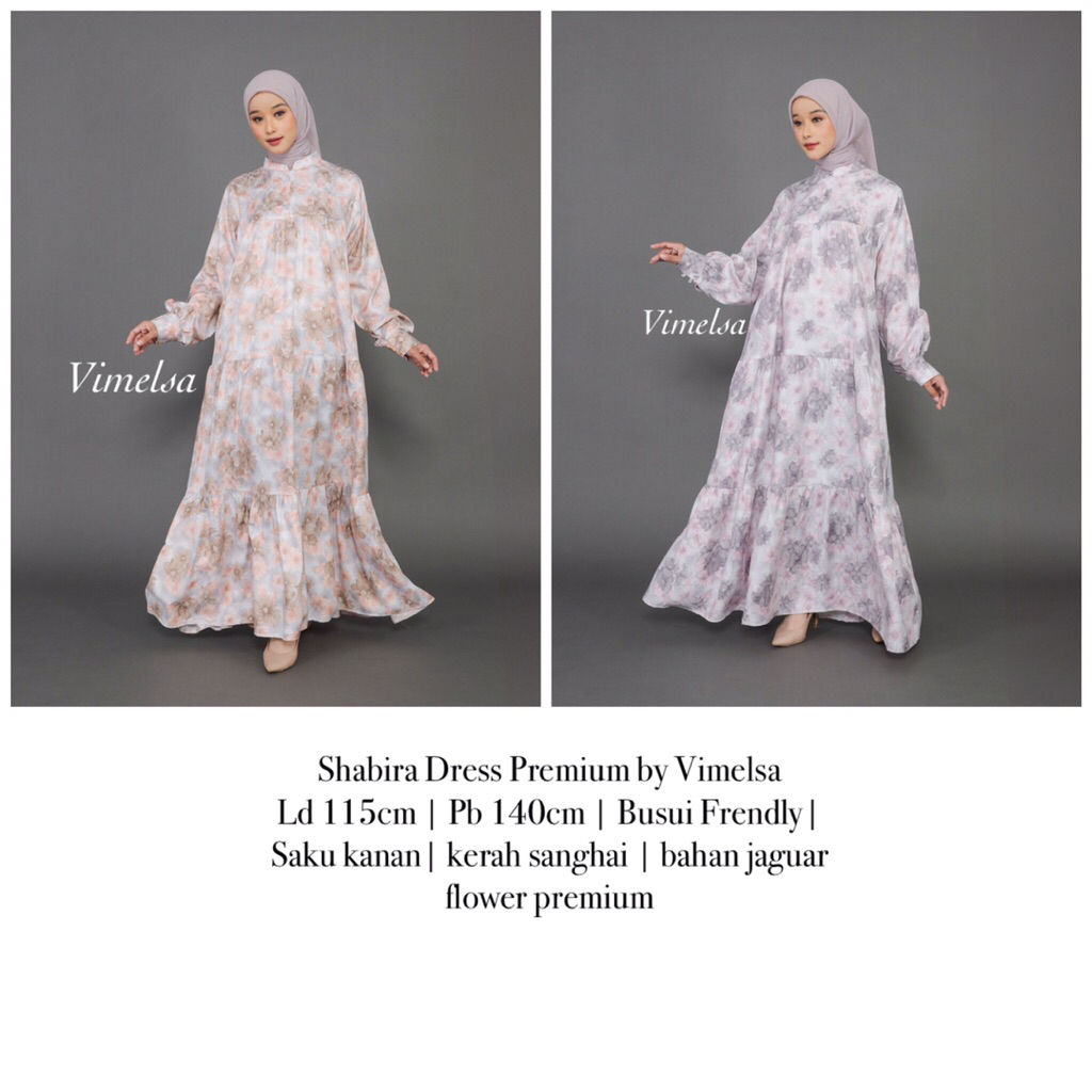 Shabira dress by vimelsa | Gamis wanita bahan jaguar premium mewah