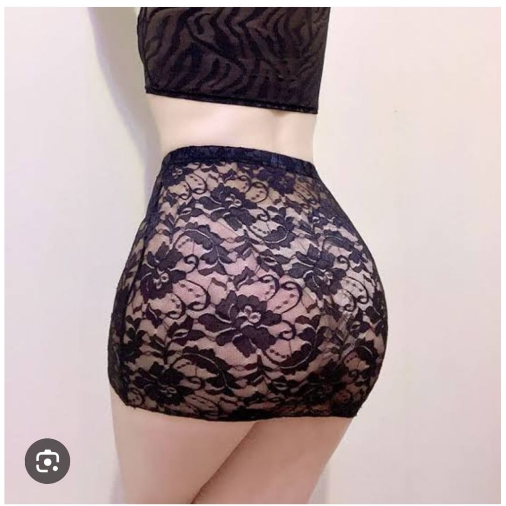 Rok Span Mini Sexy Brukat Transparan Melar Elastis Bodycon Korean Style HitamPutih Polos Motif Bunga