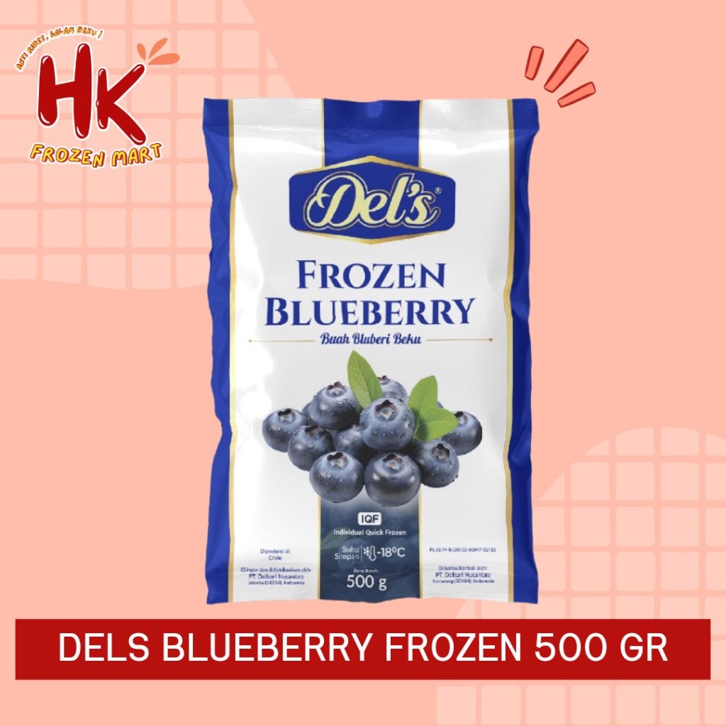 

INSTAN ONLY Dels Blueberry Frozen 500gr | buah beku blueberries premium HK Frozen Mart
