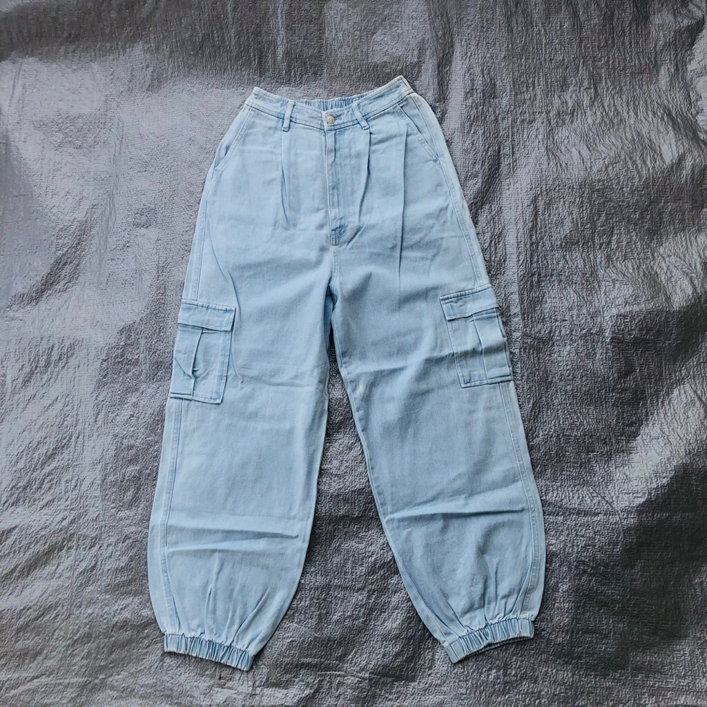 Denim Ballon pants cargo Wego japan ( second/bekas )