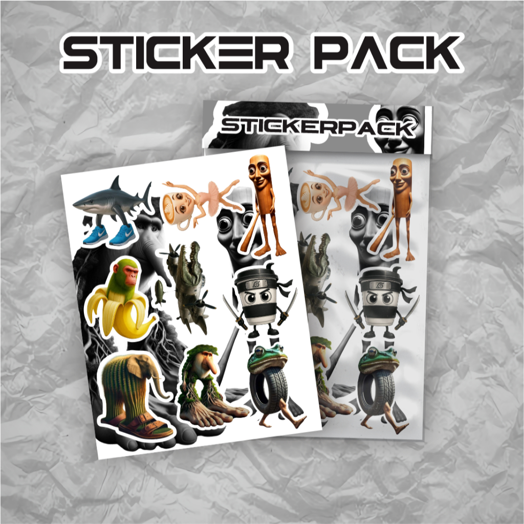 

Stiker Lucu Kartun Brainrot Anomali Paper Vinyl Dekorasi Laptop Koper Tumbler Bahan Graftac