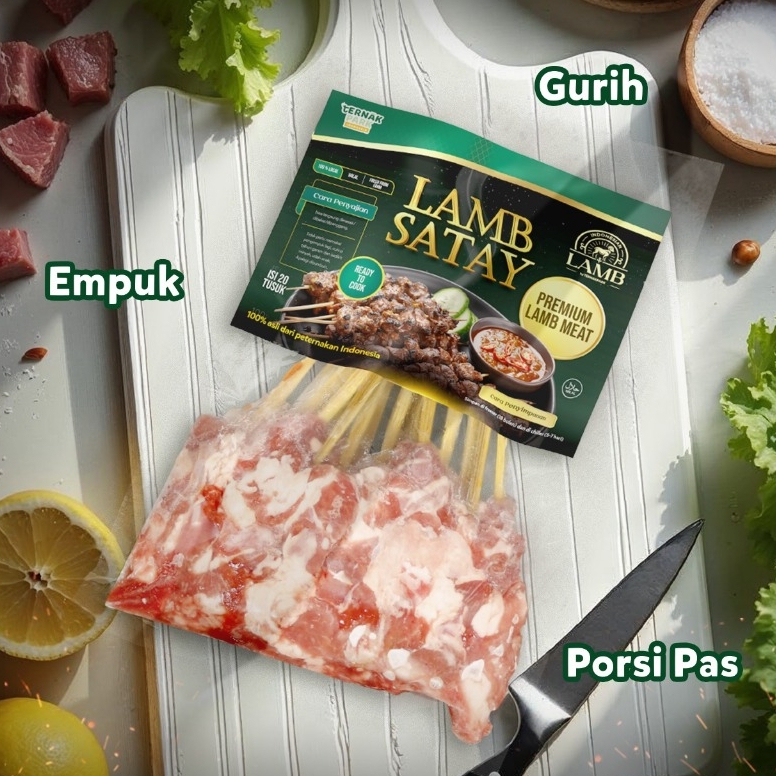 

Ternakmart Sate Domba Muda Kambing Fresh Frozen Raw Lamb isi 10 tusuk siap masak Tidak Alot Empuk