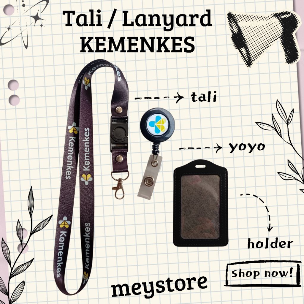 

READYYY Tali ID CARD / Lanyard KEMENKES Hitam [Stock Melimpah] Termurahhh!!!