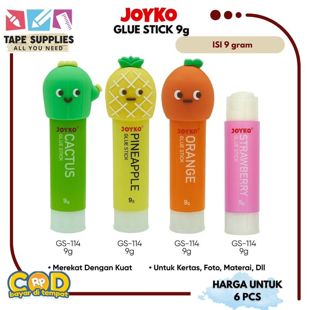 

(6 PCS) Glue Stick Lem Stik - Lem Batangan JOYKO GS-114 Lem Sekolah Anak