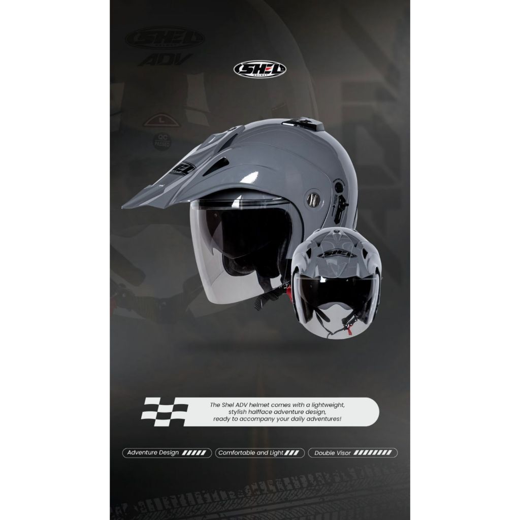 Helm SHEL ADV Solid Semi Cross Helmet