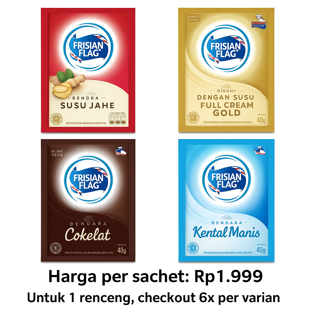 

HM ~ Satu Pcs / Bungkus / Sachet Susu Kental Manis Sachet Frisian Flag Susu Multivitamin Isi 38gr.