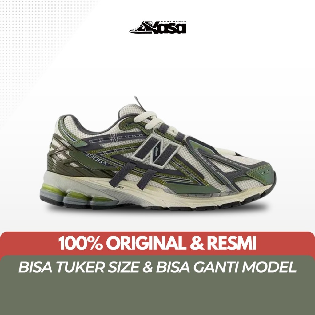 Sepatu Sneakers Pria NB 1906ANC 1906A 1906 A Olive Juice Sea Salt Woodland