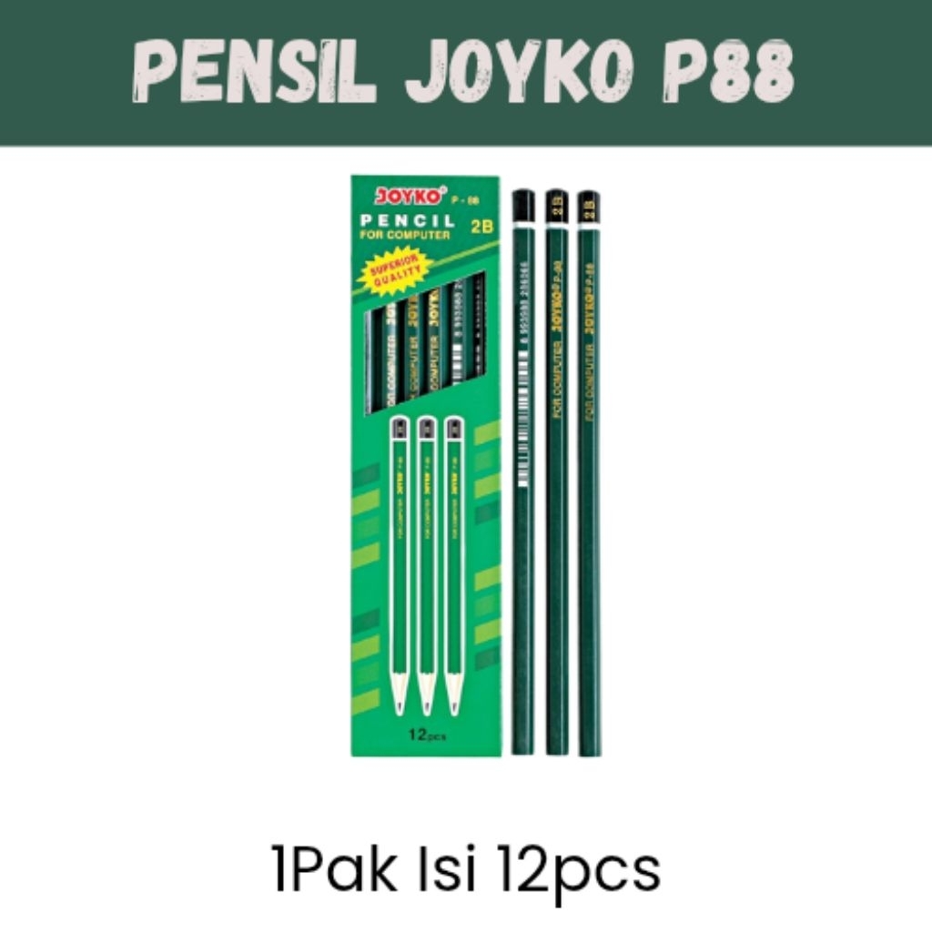 

Pensil 2B P88 Joyko 1pak isi 12pcs