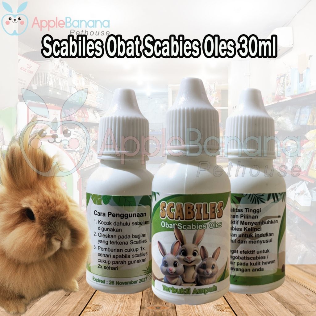 Obat Scabies Kelinci -SCABILES 30 ML - Obat Oles Scabies Jamur Kelinci