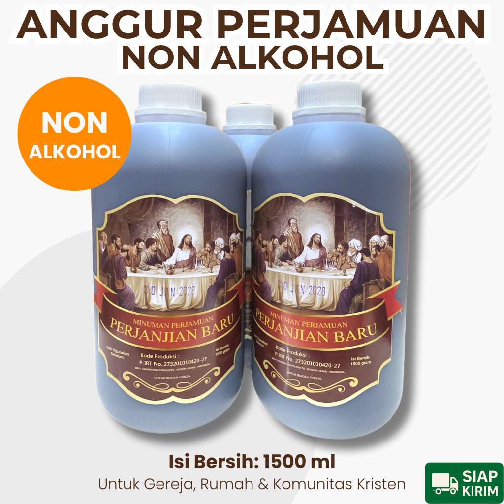 

Anggur Perjamuan Non Alkohol – 500ml / 1000ml / 1500ml - Siap Ibadah di Gereja & Rumah