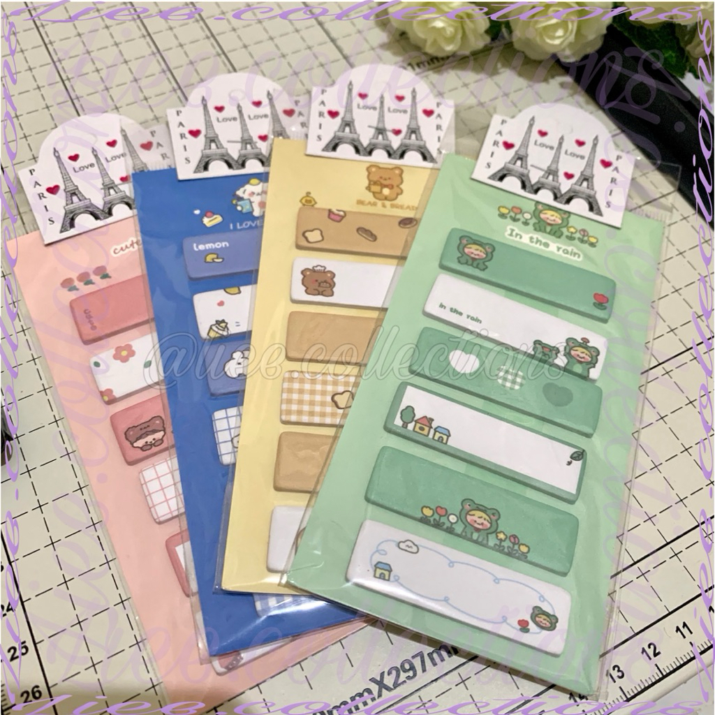 

STICKY NOTE 6 BARIS || isi 120lembar || Karakter lucu || Kertas Memo Pembatas Buku Perlengkapan Sekolah