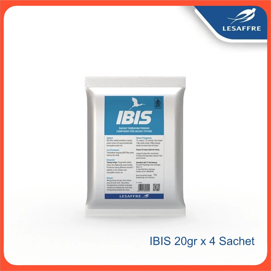 

IBIS BLUE Pelembut Roti Bread Softener 20gr x 4 sachet