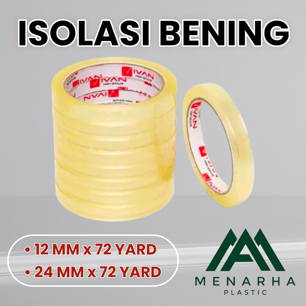 

Isolasi Bening / Selotip 12 MM 24 MM 72 YARD Lakban Kecil Solasi 1 inch murah 1/2 inch