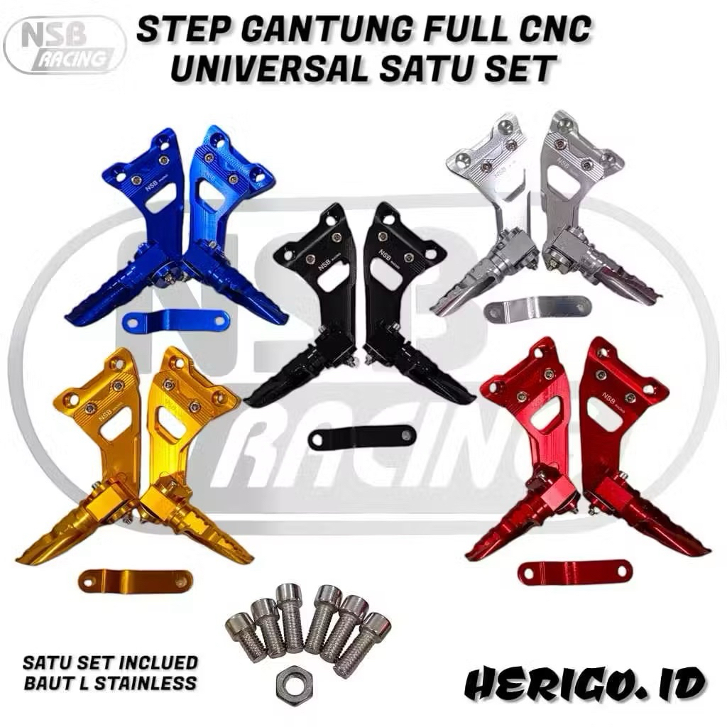 STEP GANTUNG FOOTSTEP ROBOT PIJAKAN KAKI BELAKANG FULL CNC MODEL GANTUNG UNIVERSAL SATRIA FU RX KING