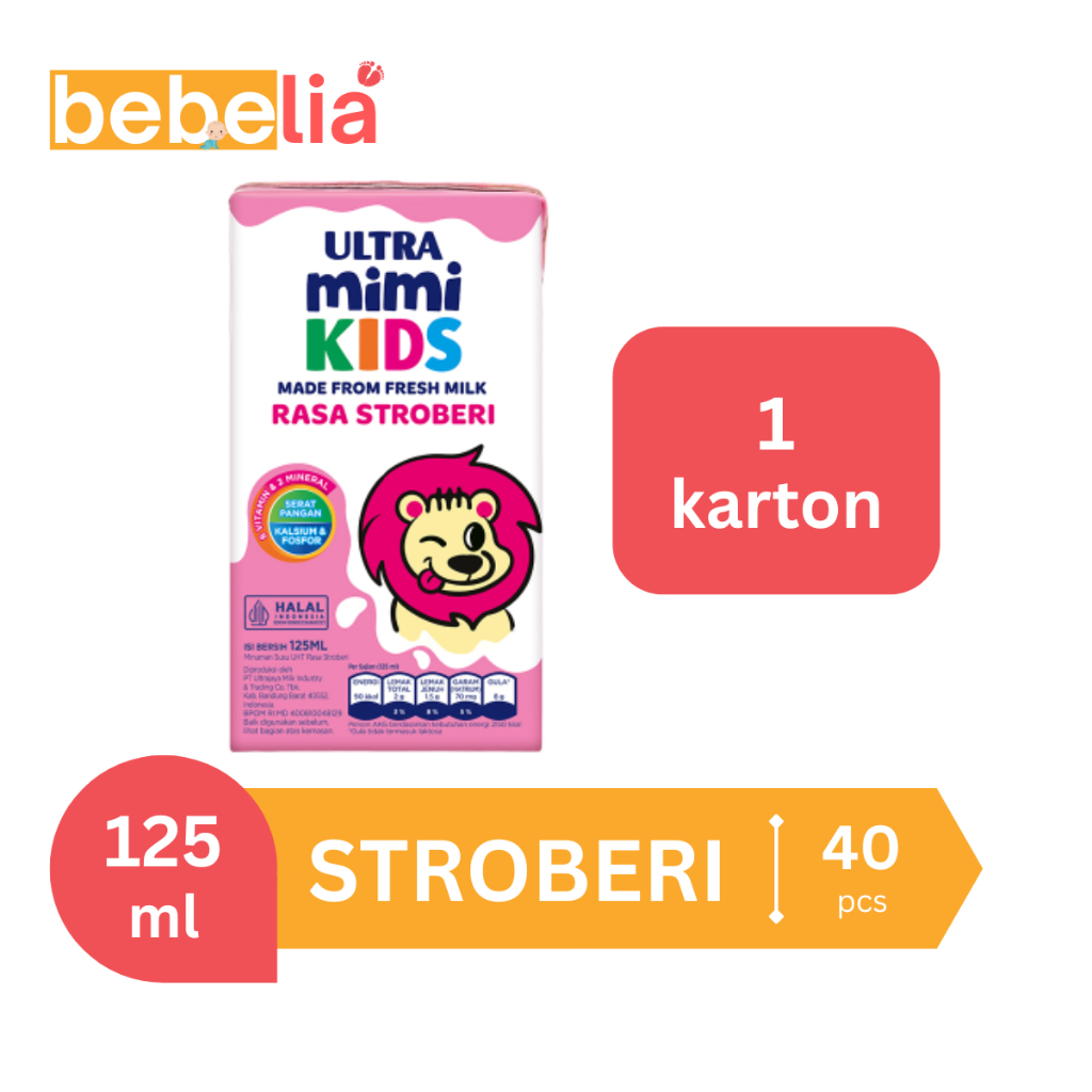 

Ultra Mimi Susu UHT Stroberi 125 ml 1 dus isi 40 pcs