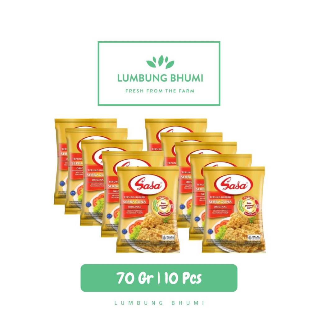 

SASA Tepung Bumbu Serbaguna Original 70 Gr 1 Renceng 10 Pcs - Lumbung Bhumi