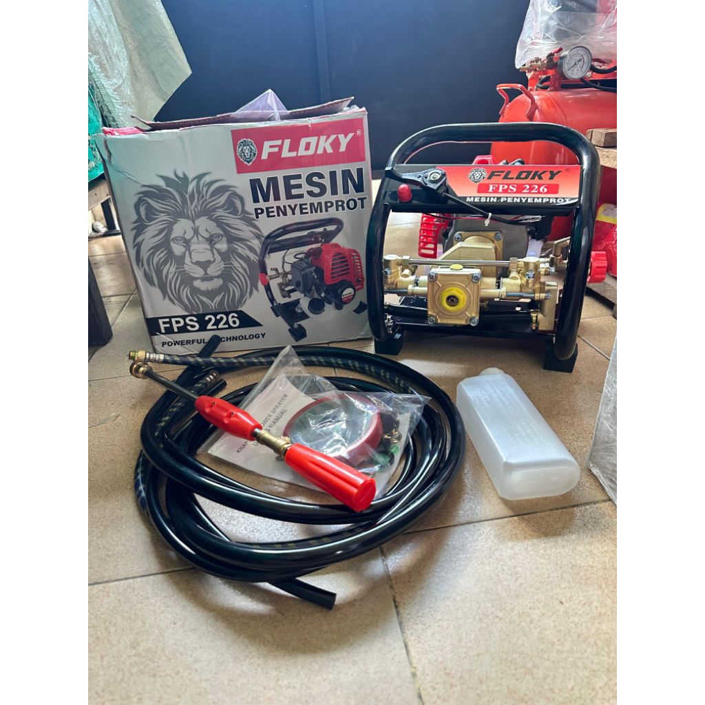 ￼Mesin Power Sprayer FLOKY FPS226 2 Tak Mesin Doorsmeer Steam Cuci Motor AC 2 Tak Mesin Semprotan Ha